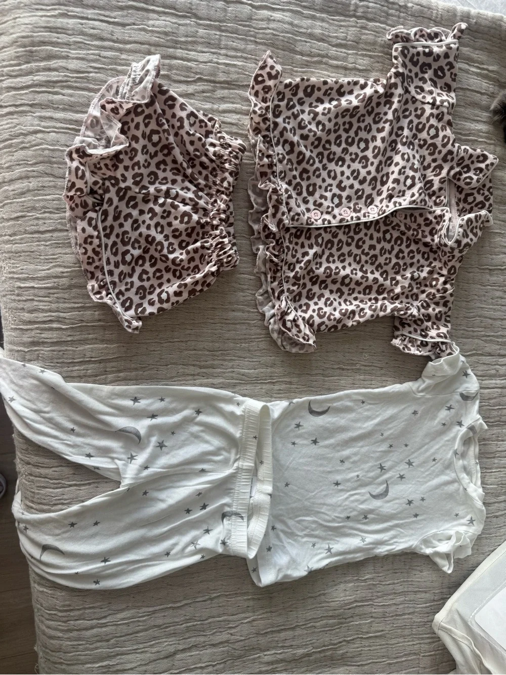 Carter's Pink Leopard Ruffle 2-Piece and White Moon Star Pajama Set